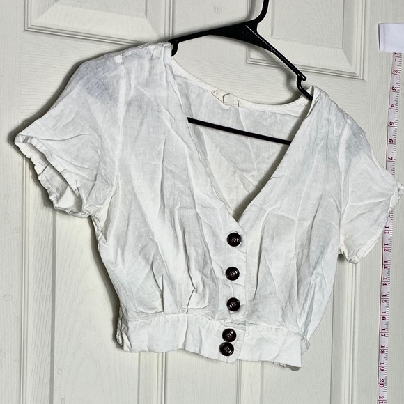 La Hearts Tops - L.A Hearts linen blended top button down S